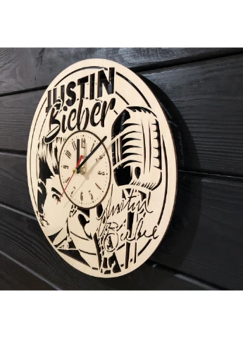 Концептуальный настінний годинник з дерева «Justin Bieber» 7Arts (253567475)