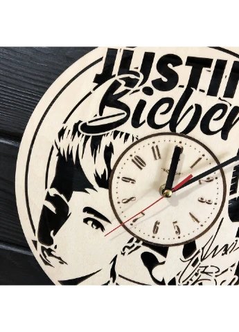 Концептуальный настінний годинник з дерева «Justin Bieber» 7Arts (253567475)