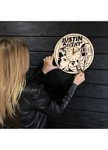 Концептуальный настінний годинник з дерева «Justin Bieber» 7Arts (253567475)