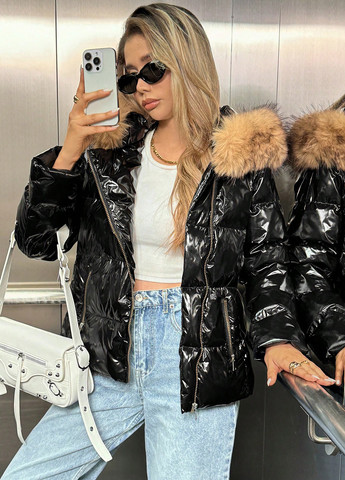 Чорна зимня куртка куртка-ковдра SHEIN