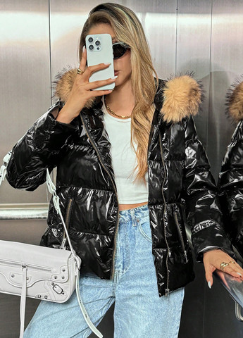 Чорна зимня куртка куртка-ковдра SHEIN