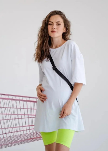 Белая летняя белая футболка для беременных и кормящих мам с секретом для кормления хлопковая To Be