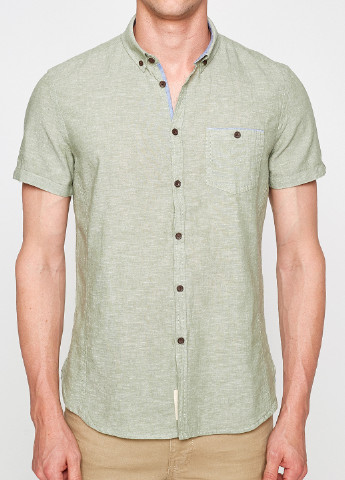 Светло-зеленая кэжуал рубашка меланж KOTON