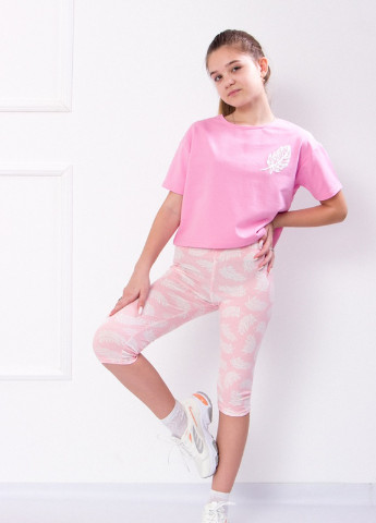 Рожевий літній комплект для дівчинки (підлітковий) Носи своє 6252
