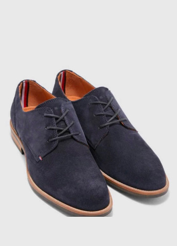 Синие классические замшевые туфли Tommy Hilfiger на шнурках