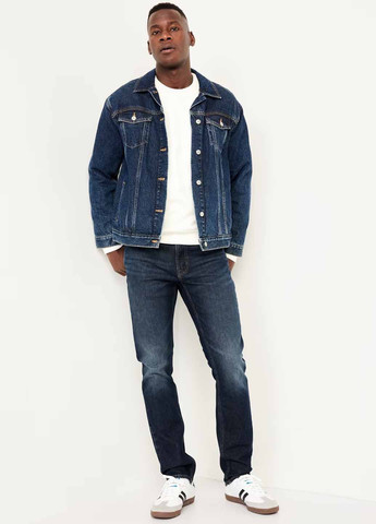 Синие демисезонные зауженные джинсы Old Navy
