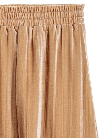 Бежевая кэжуал однотонная юбка H&M а-силуэта (трапеция)