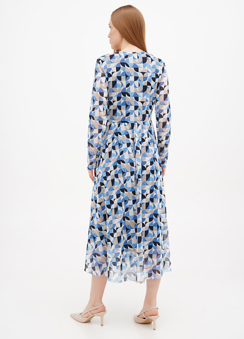 Комбинированное кэжуал платье на запах Tom Tailor с геометрическим узором