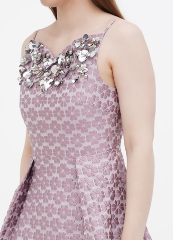 Сиреневое коктейльное платье клеш Kate Spade с цветочным принтом