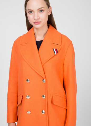 Оранжевое демисезонное Пальто двубортное Tommy Hilfiger