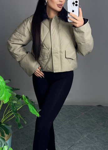 Оливковая демисезонная куртка No Brand