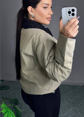 Оливковая демисезонная куртка No Brand