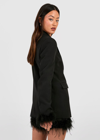 Черное вечернее платье платье-жакет Boohoo однотонное