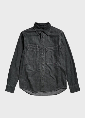 Серая джинсовая рубашка однотонная G-Star Raw