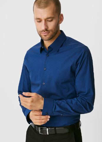 Синяя кэжуал рубашка C&A