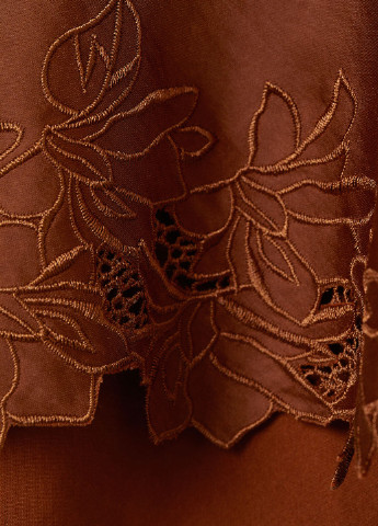 Темно-коричневая кэжуал однотонная юбка H&M а-силуэта (трапеция)