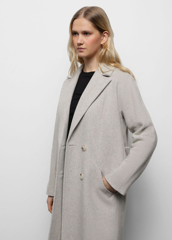 Светло-серое демисезонное Пальто двубортное Florens