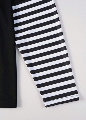 Лонгслів SHEIN смужка чорний кежуали поліестер