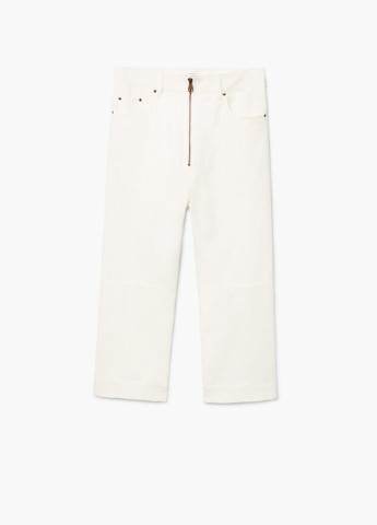 Белые демисезонные прямые джинсы Mango