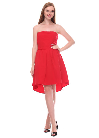 Красное коктейльное платье клеш Naf Naf