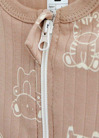 Коричневий демісезонний комплект (спальник, шапка) Blanka