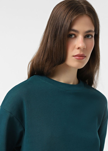 Темно-бірюзовий світшот Promin однотонний без декору (323777843)