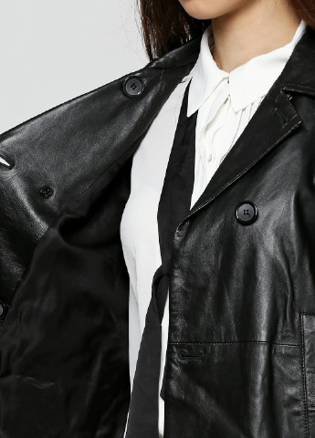 Чорна демісезонна куртка кожаная Max & Co