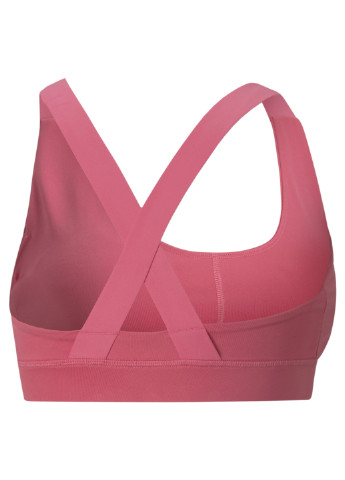 Розовый топ fit mid impact training bra women Puma полиэстер, эластан
