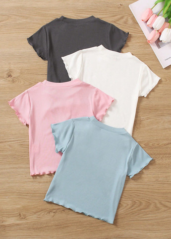 Комбинированная летняя футболка (4 шт.) SHEIN