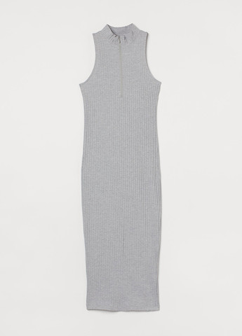 Светло-серое кэжуал платье футляр H&M меланжевое