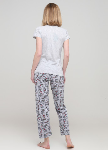 Светло-серая всесезон пижама (футболка, брюки) футболка + брюки Carla Mara