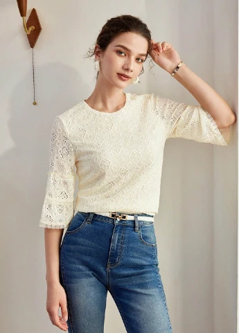 Молочная блуза SHEIN