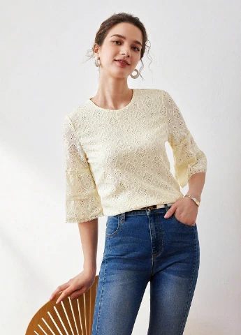 Молочная блуза SHEIN