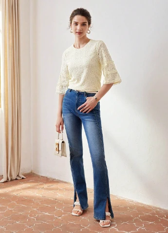Молочная блуза SHEIN