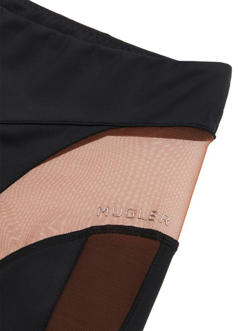 Черные демисезонные леггинсы H&M х Mugler