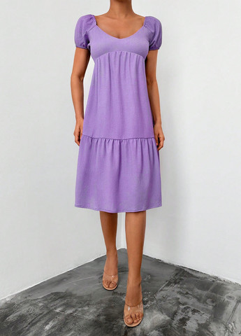 Бузкова кежуал сукня в стилі армпір SHEIN однотонна