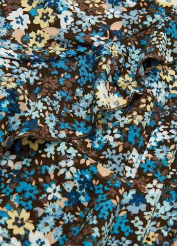 Синяя кэжуал цветочной расцветки юбка House на запах
