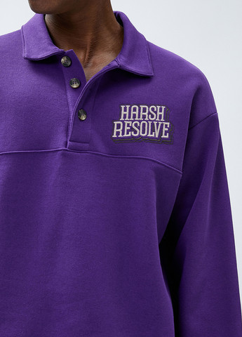Фиолетовая футболка-поло для мужчин KOTON с надписью