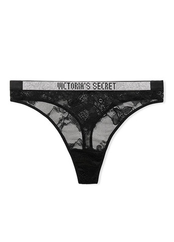 Черный демисезонный комплект (трусики, пояс для чулок) Victoria's Secret
