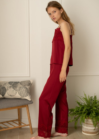 Бордовая всесезон пижама (майка, брюки) майка + брюки Forly