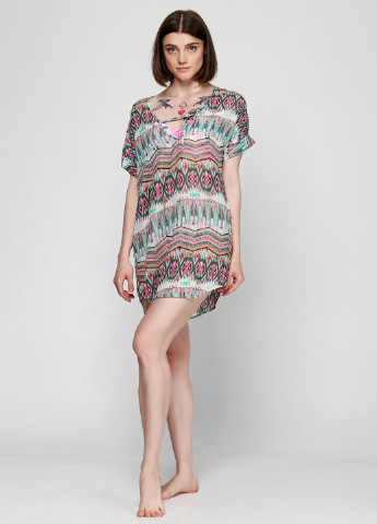 Комбинированное пляжное платье короткое Francesca's с абстрактным узором