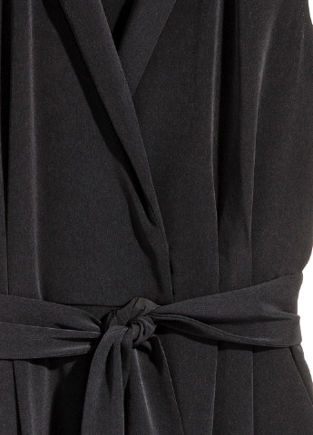 Комбинезон H&M с коротким рукавом однотонный чёрный кэжуал