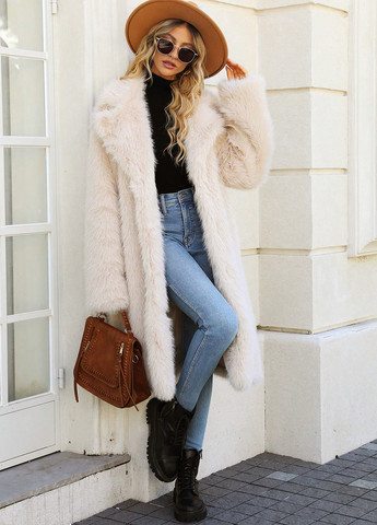 Кремове зимнє Пальто SHEIN