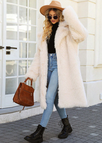 Кремове зимнє Пальто SHEIN