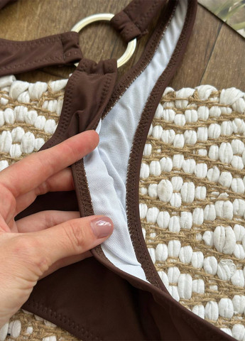 Коричневый летний купальник женский цельный слитный, танкини NOVA VEGA