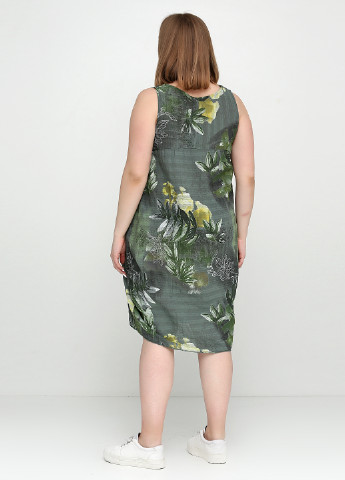 Оливковое (хаки) кэжуал платье New Colection с рисунком
