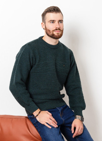 Зеленый демисезонный свитер мужской джемпер ISSA PLUS GN4-80