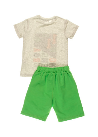 Сіро-зелений літній комплект (футболка, шорти) Mackays