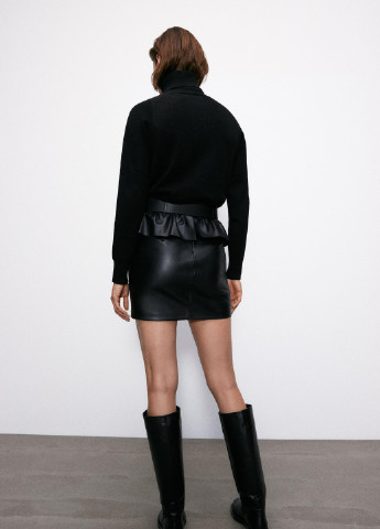 Черная кэжуал однотонная юбка Zara