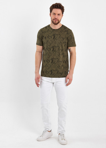 Оливковая (хаки) футболка-футболка для мужчин Trend Collection с рисунком